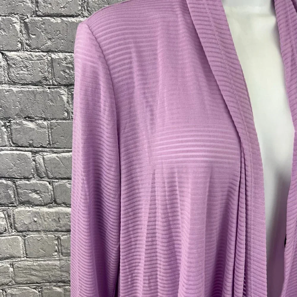 Gibson x Living‎ in Yellow Claire Ribbed Cardigan Purple